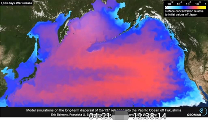 德国研究机构:福岛核污染水228天后到台湾东岸,600天包围全台